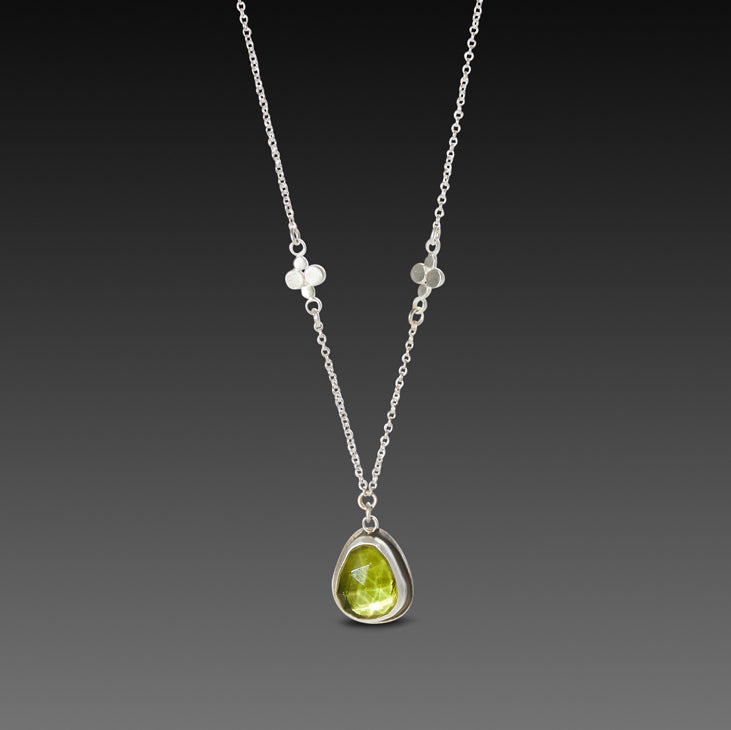 Rose Cut Peridot Necklace