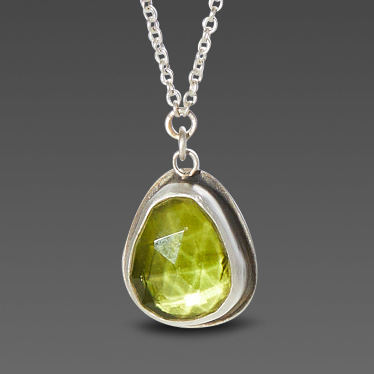 Rose Cut Peridot Necklace