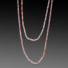Long Tourmaline Necklace with Mixed Gold Beads