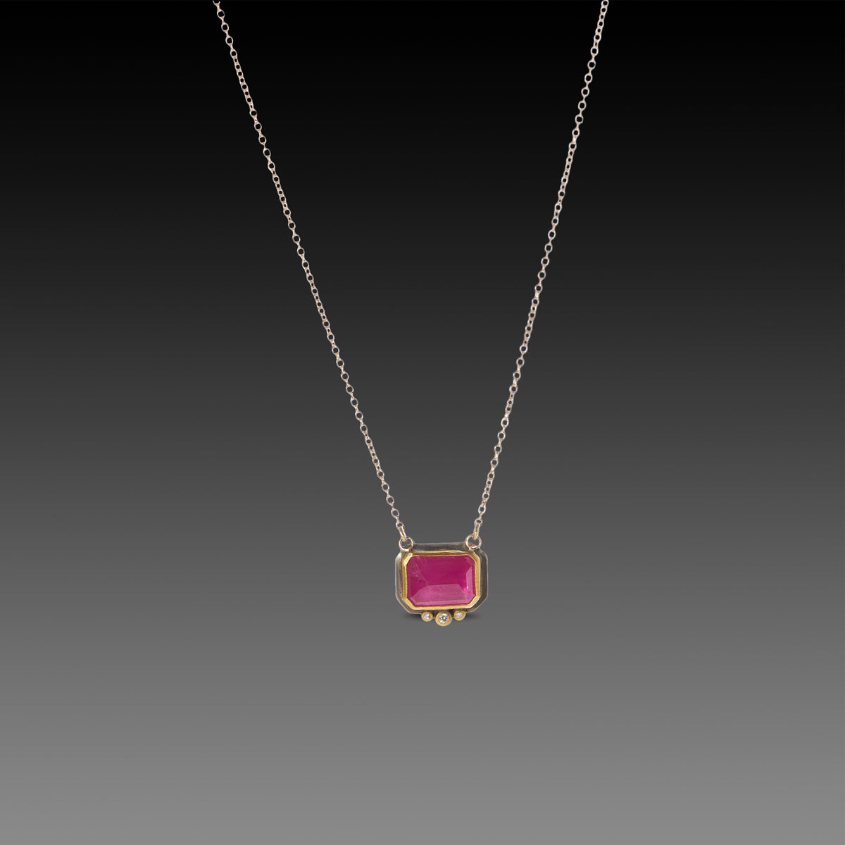 Ruby Necklace with Diamonds