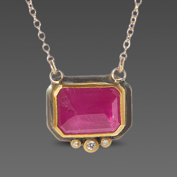 Ruby Necklace with Diamonds