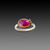 Organic Rose Cut Ruby Ring with Diamonds