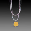 Ombre Spinel Necklace with Gold Mandala Charm
