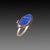 Lapis Surface Ring with Diamonds