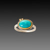 Smooth Turquoise Ring with Diamonds