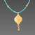 Turquoise Necklace with 22k Charm and Diamond Drop