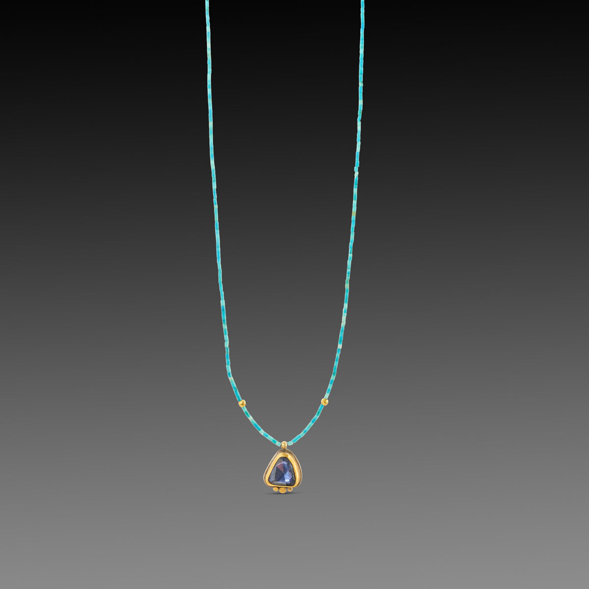 Blue Sapphire and Turquoise Beaded Necklace