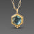 Geometric Topaz Necklace with Diamond Trio