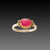 Rose Cut Ruby Ring with Diamonds