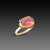 Pink Tourmaline Ring with Diamond Line