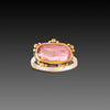 Delicate Pink Tourmaline Ring with Diamond Trios