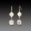 Moonstone and Hammered Silver Earrings