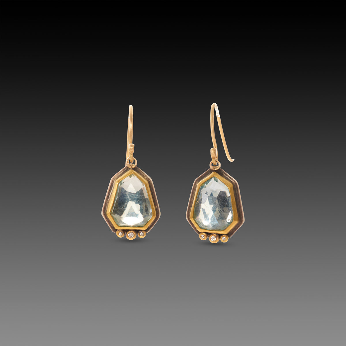 Geometric Blue Topaz Earrings