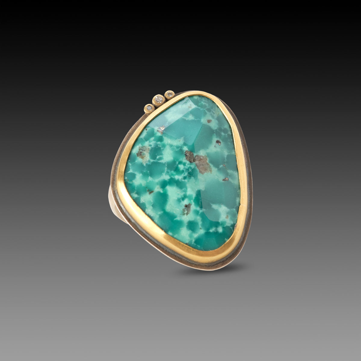 Turquoise Ring with Pyrite Flecks