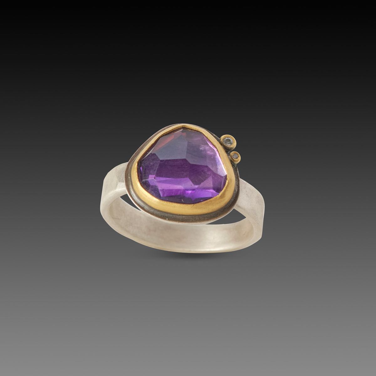 Amethyst Ring with Diamonds