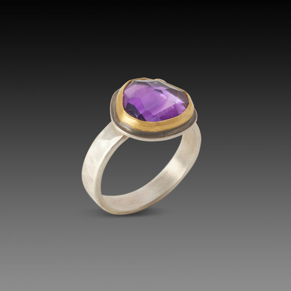 Amethyst Ring with Diamonds