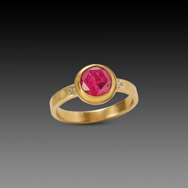 Vibrant Ruby Ring with Diamonds