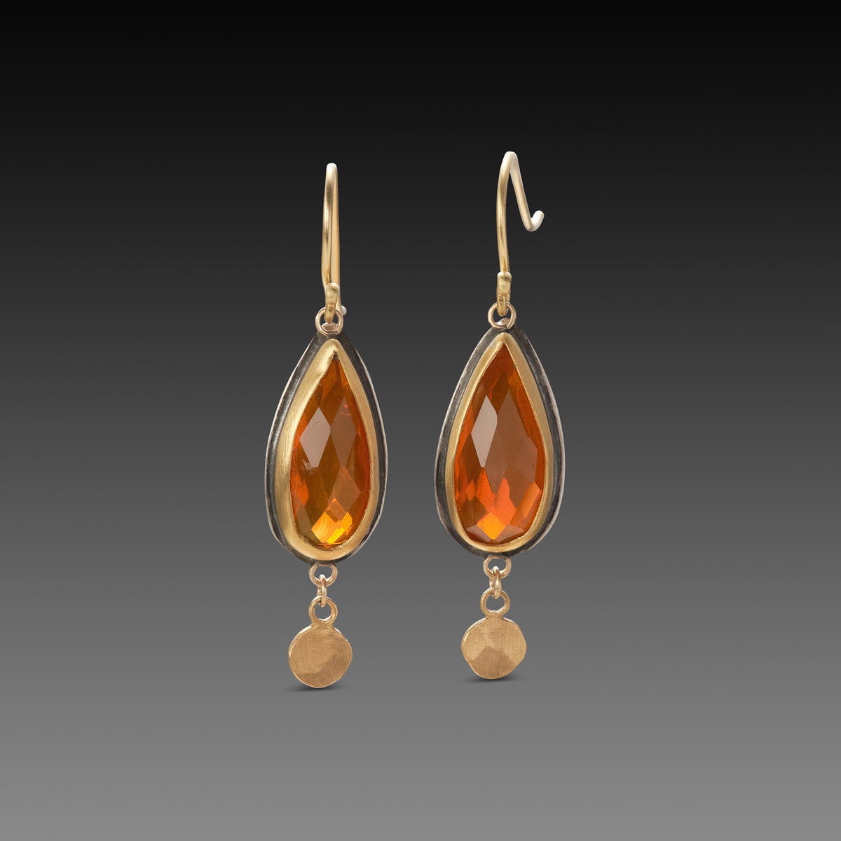 Fire Opal Teardrop Earrings