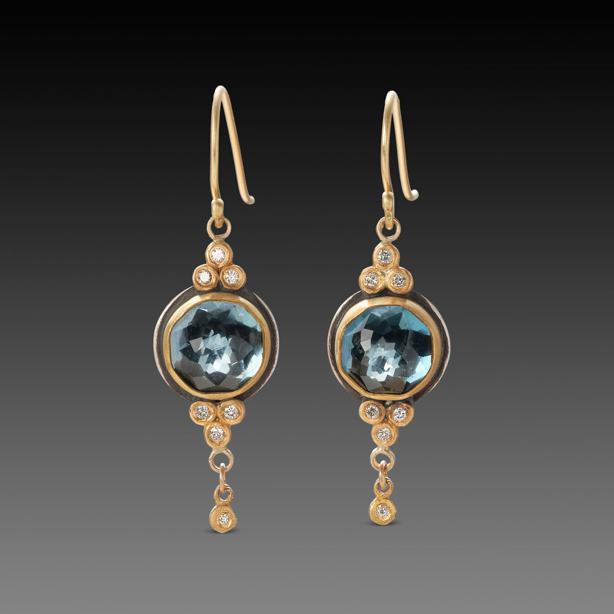 London Blue Topaz &amp; Diamond Earrings