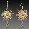 Mandala Earrings with Emeralds