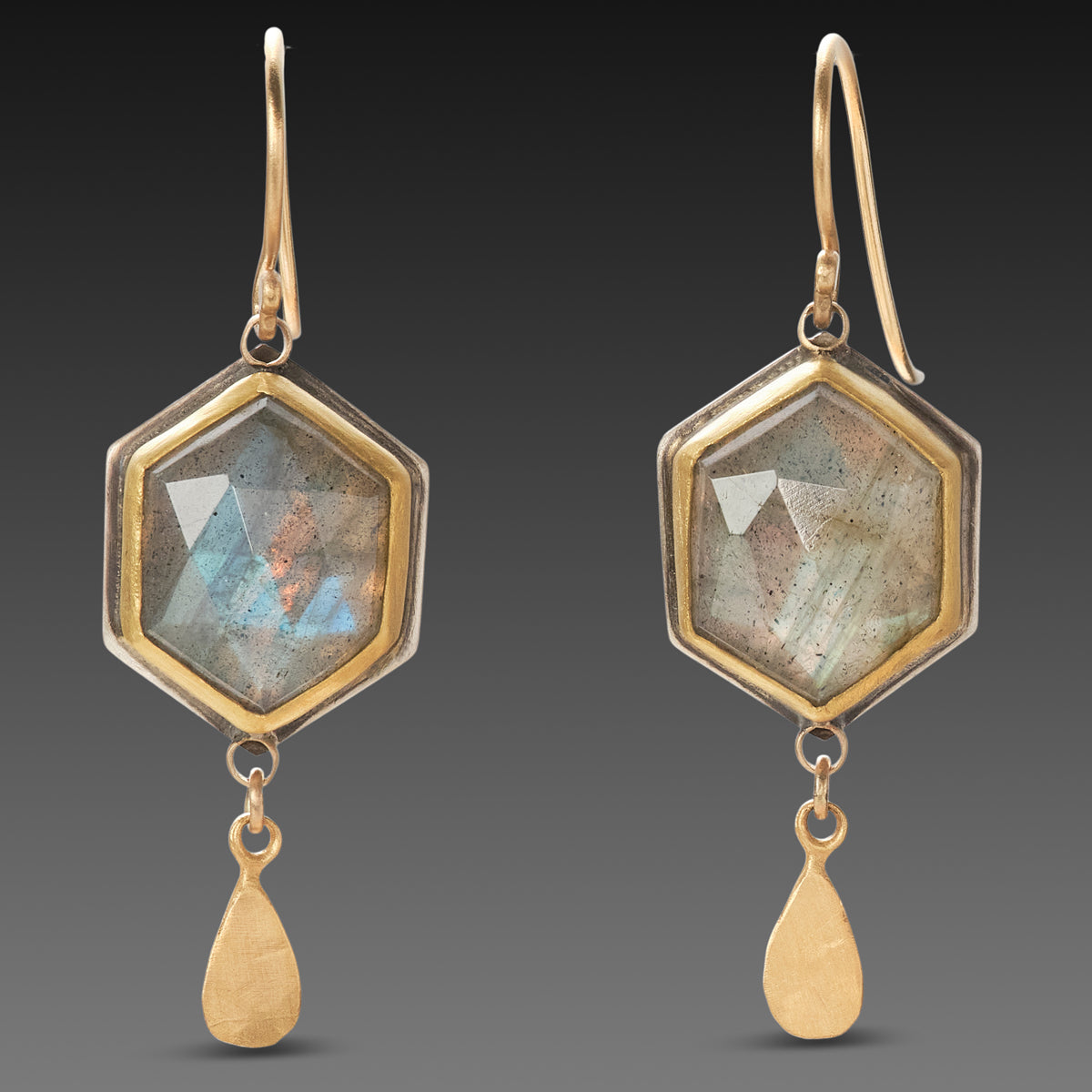 Geometric Labradorite Earrings