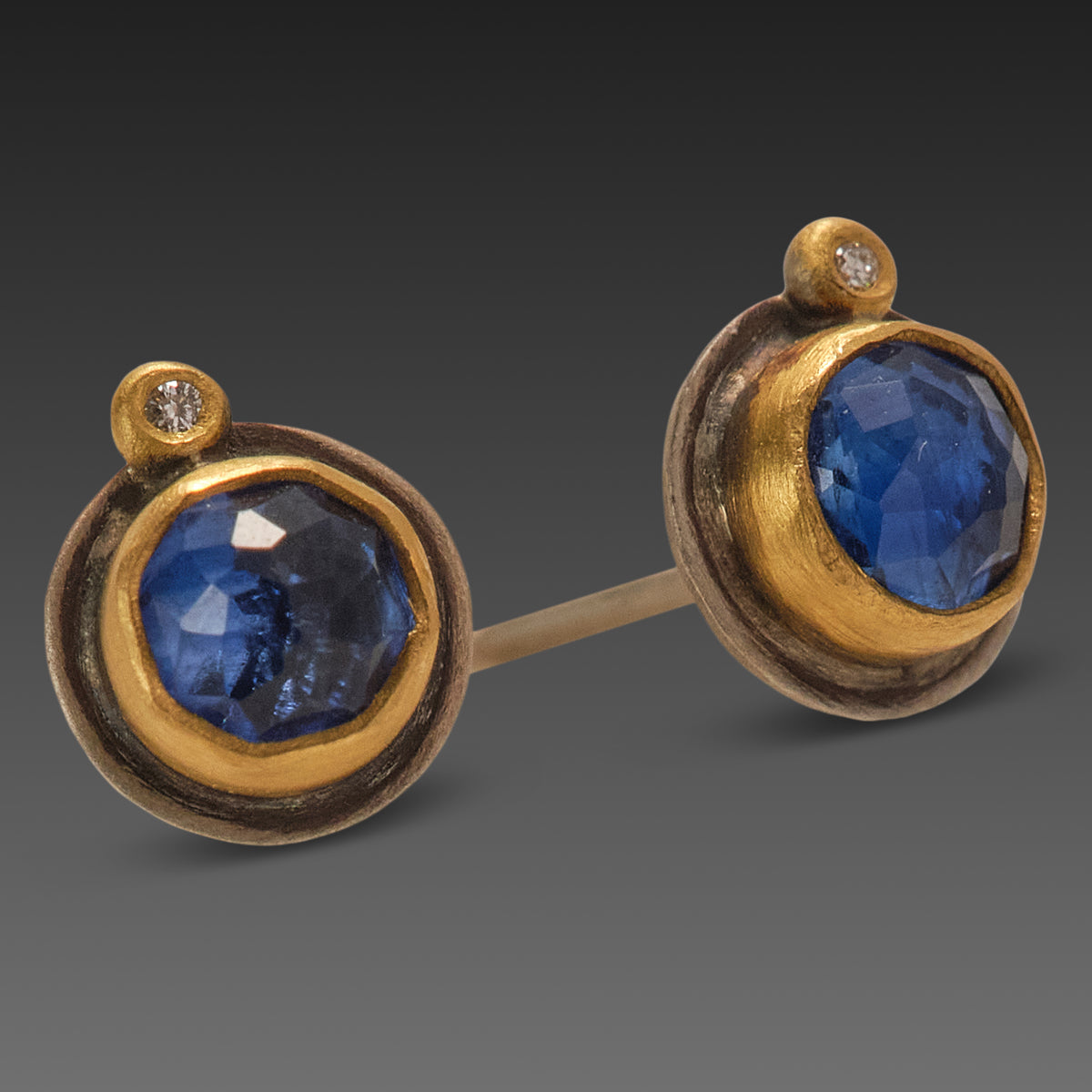 Round Kyanite Stud Earrings