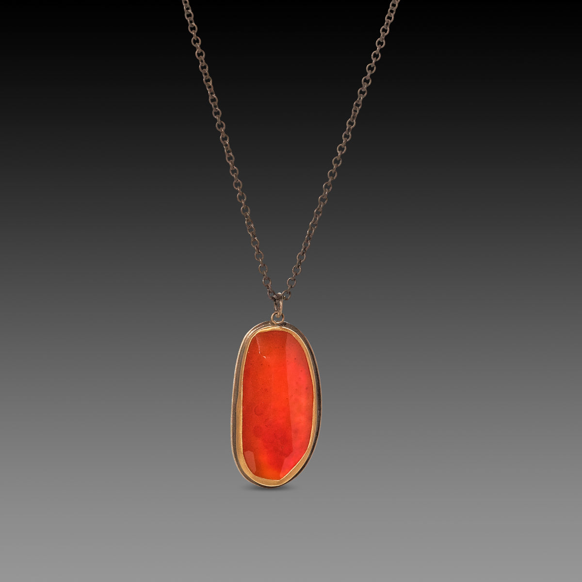 Brilliant Rose Cut Carnelian Necklace