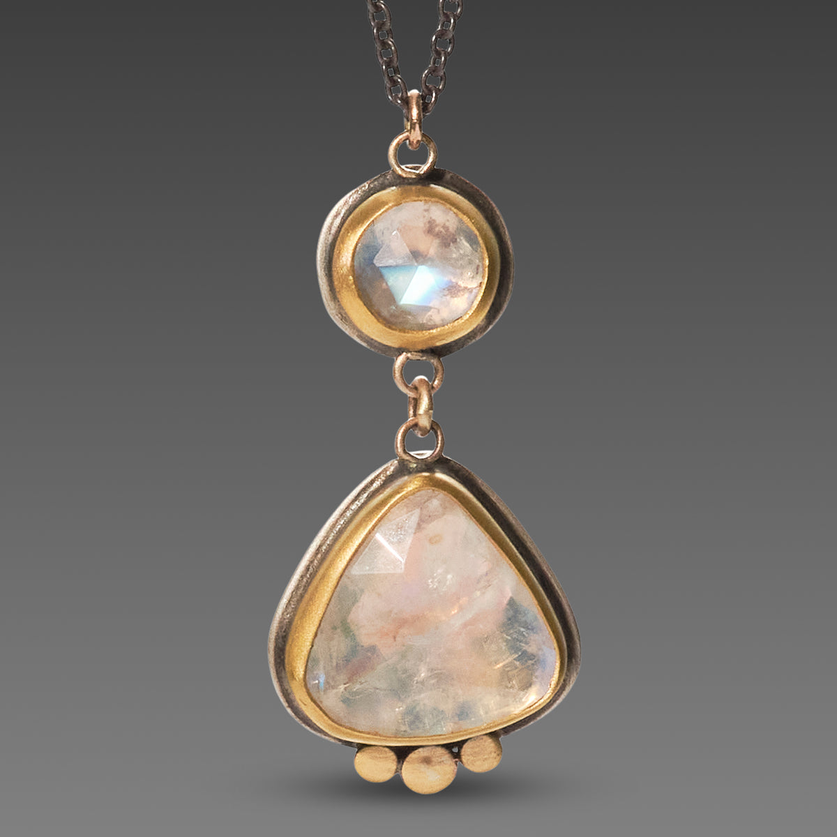 Double Rainbow Moonstone Necklace