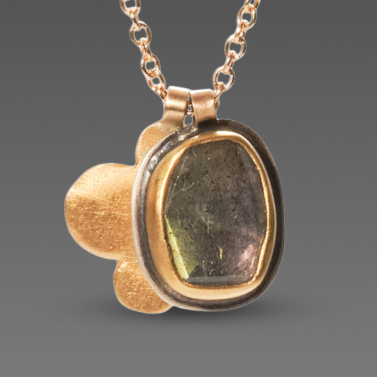 Oval Labradorite Charm Necklace