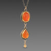 Double Carnelian Necklace with Gold Drop