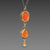 Double Carnelian Necklace with Gold Drop