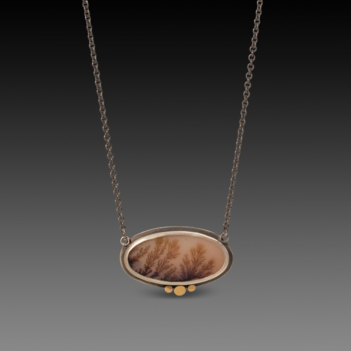 Oval Dendritic Agate Necklace