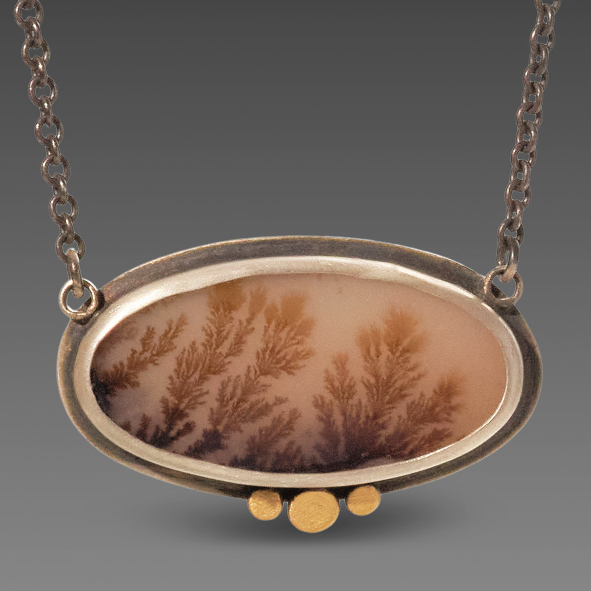 Oval Dendritic Agate Necklace