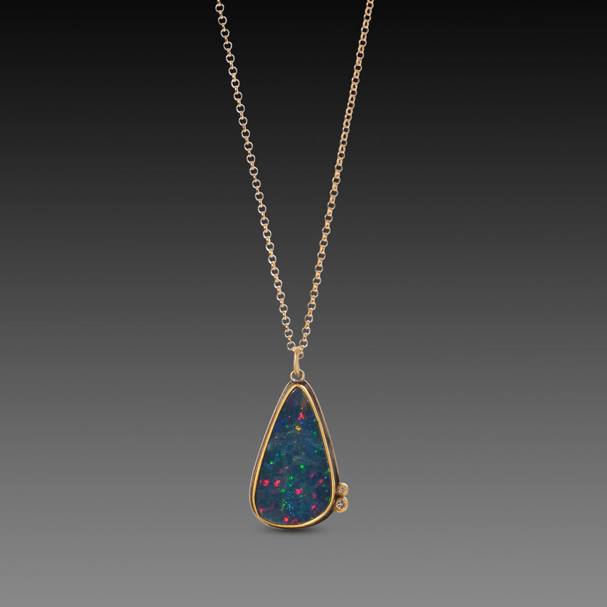 Australian Opal Teardrop Necklace