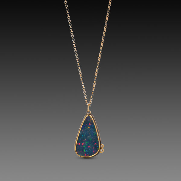 Australian Opal Teardrop Necklace