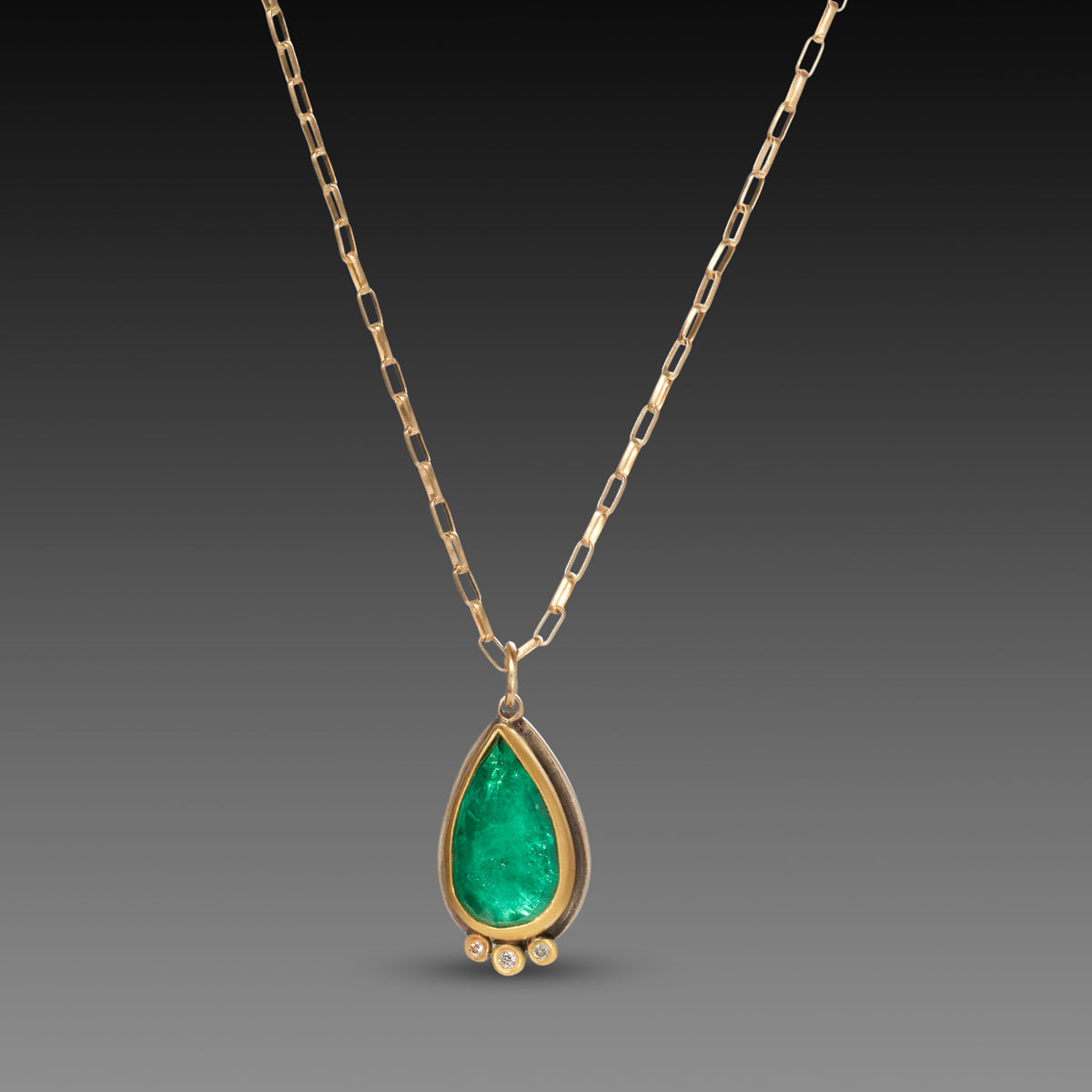 Teardrop Emerald Necklace