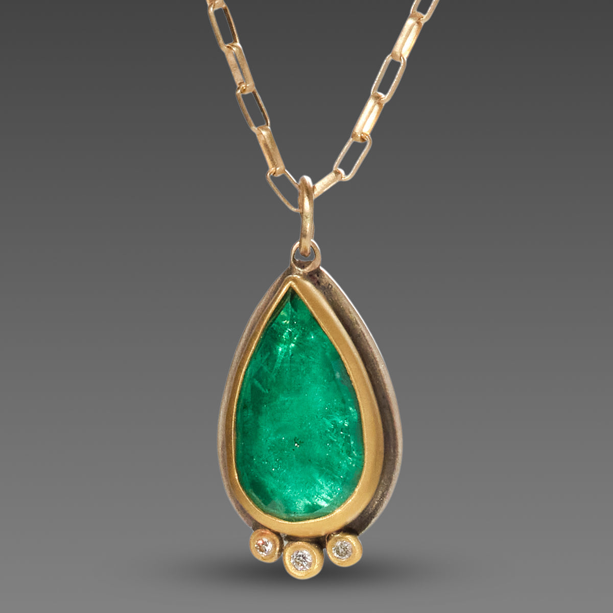 Teardrop Emerald Necklace