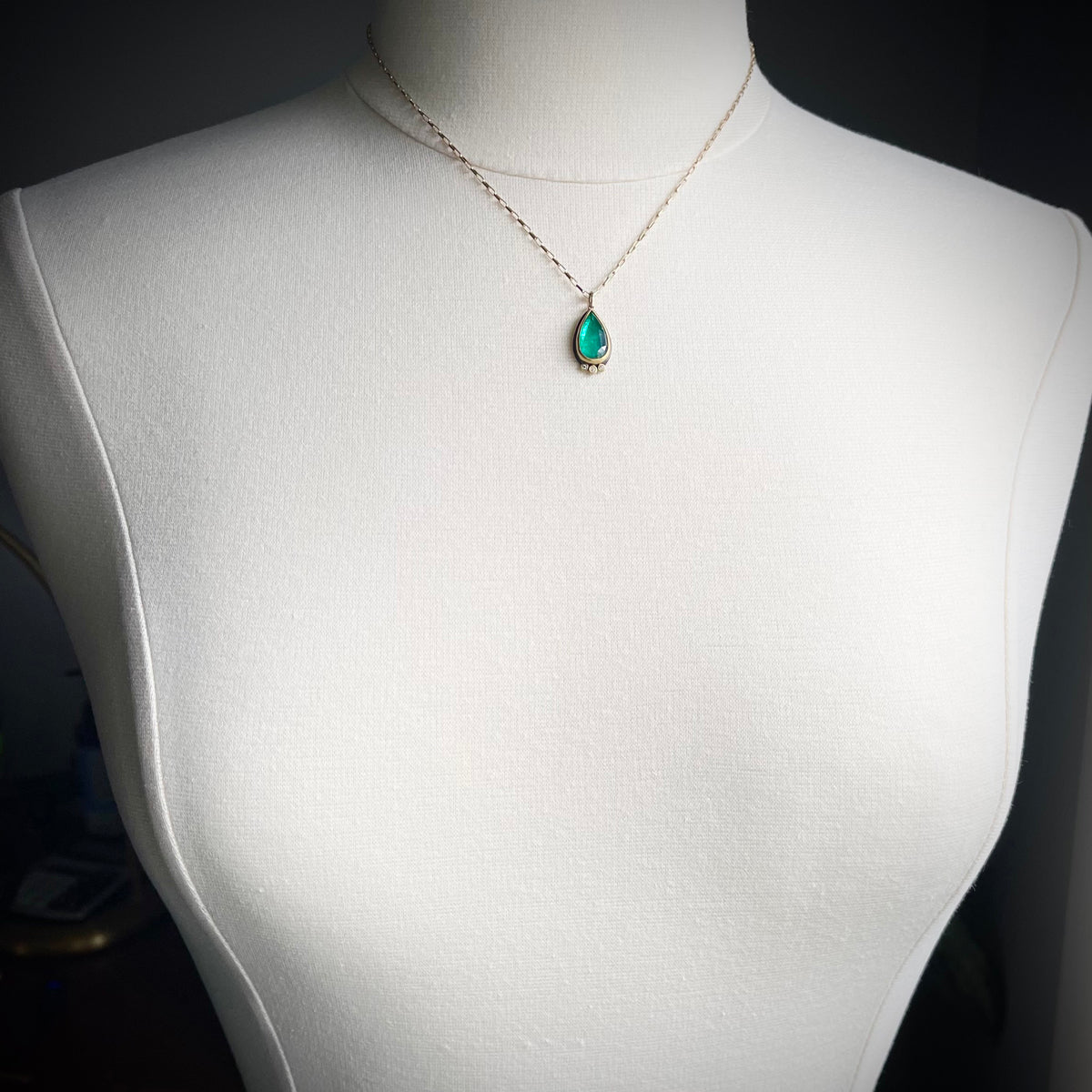 Teardrop Emerald Necklace