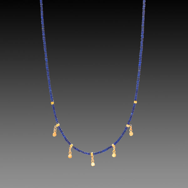 Lapis & Gold Drops Necklace
