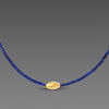 Lapis Necklace with Gold Rice Bead