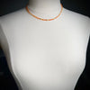 Ombre Carnelian Necklace with Gold Rice Beads