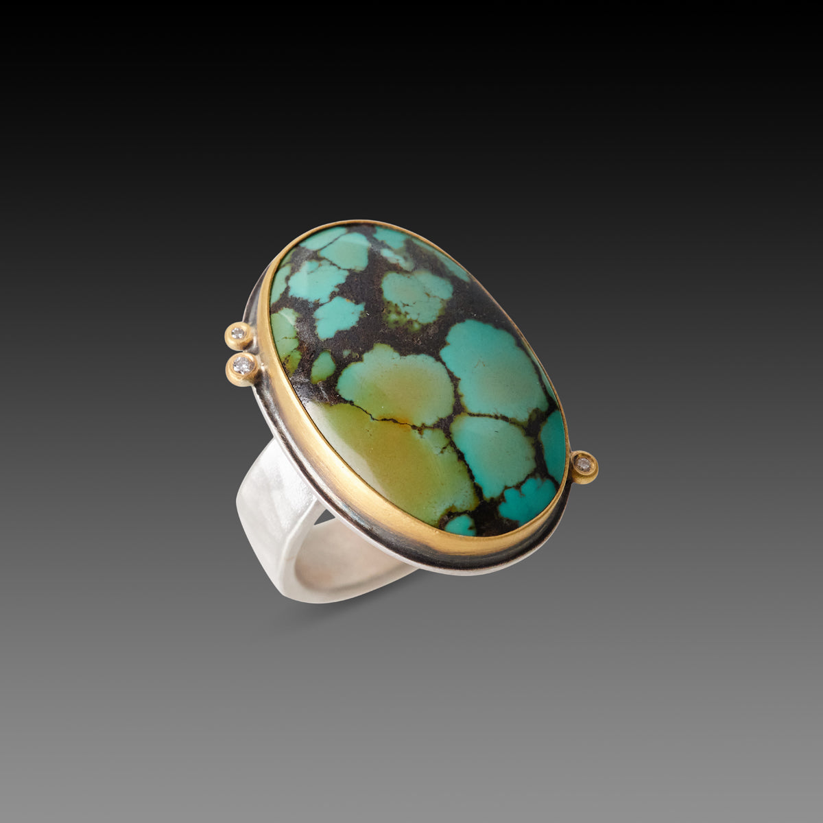 Turquoise Ring with Diamonds