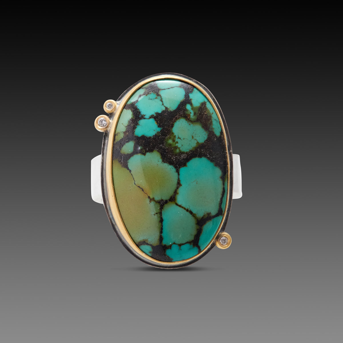 Turquoise Ring with Diamonds