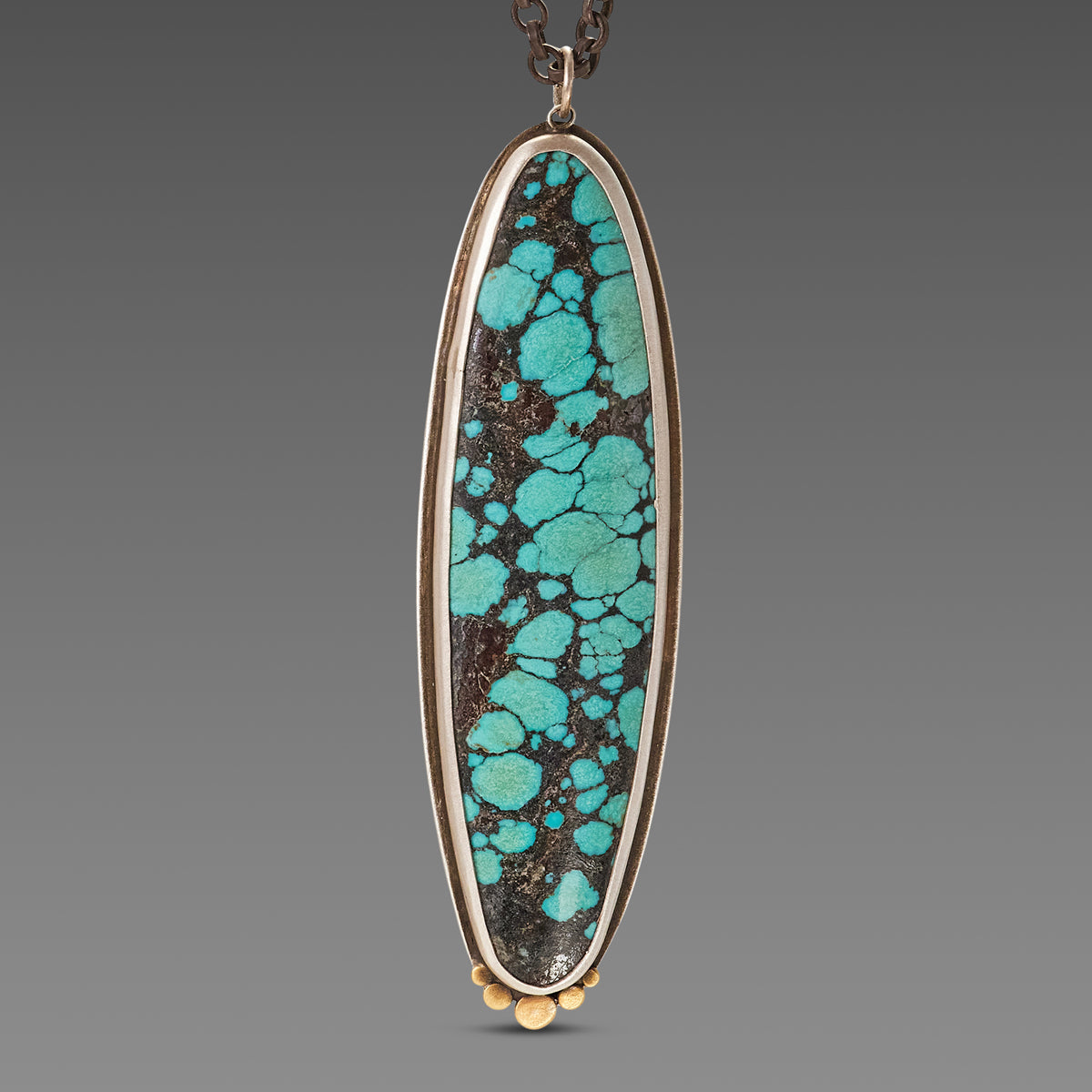 Large Turquoise Ellipse Necklace