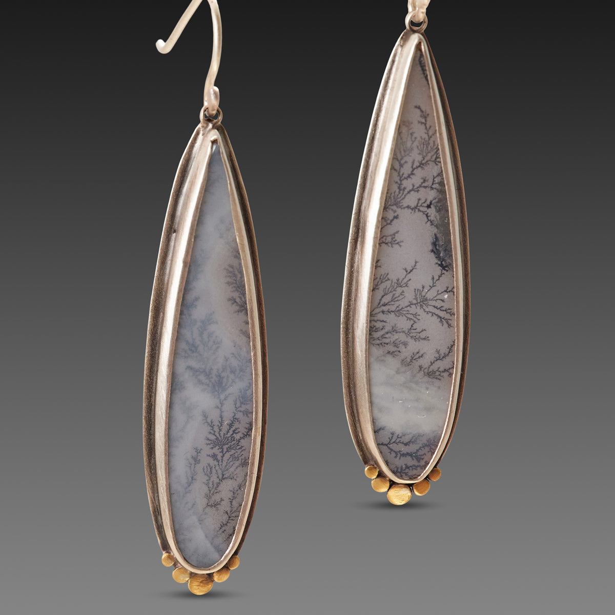 Dendritic Agate Teardrop Earrings