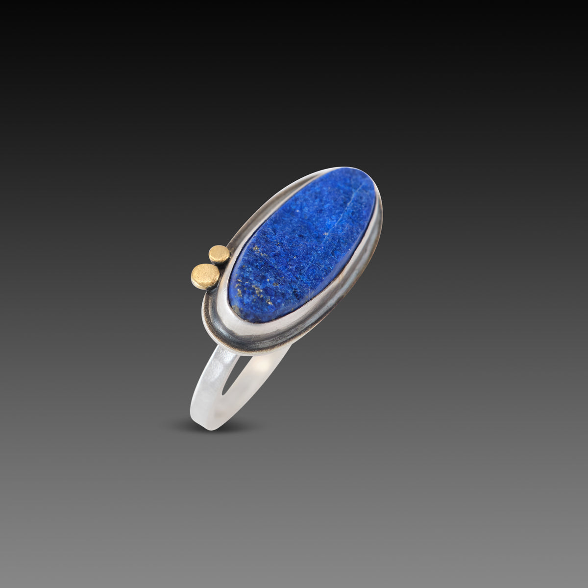 Elliptical Lapis Surface Ring