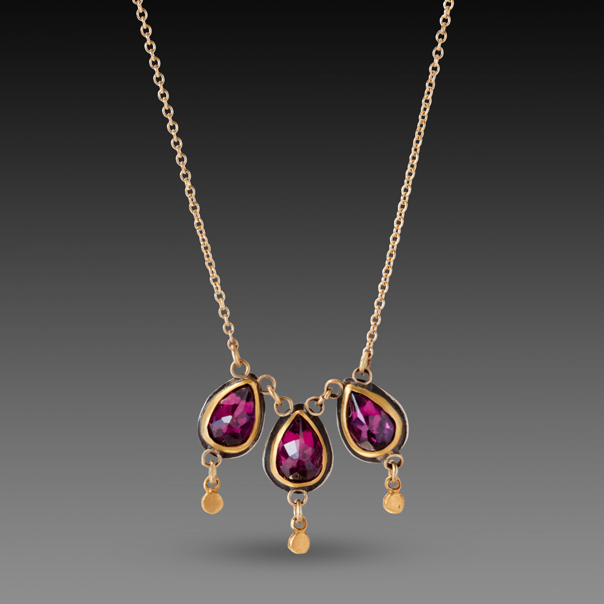Triple Rhodolite Garnet Necklace – Ananda Khalsa