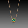 Oval Emerald Necklace with Diamond Trio