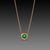 Oval Emerald Necklace with Diamond Trio