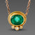 Oval Emerald Necklace with Diamond Trio